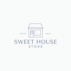 Minimalist house store logo design