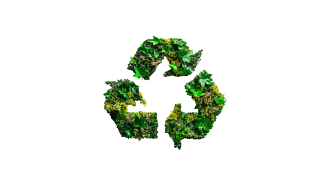 Circular economy symbol, transparent background PNG