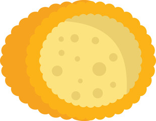 Round cracker with filling is shown, ideal for projects related to baking, snacks, and food