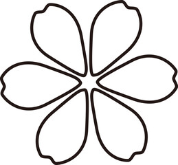 Fototapeta premium Flower outline icon vector. Isolated flower shape outline svg.