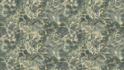 Obraz premium A close-up, top-down view of a water surface texture with caustics, filling the entire frame