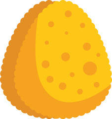 This vector illustration features a close up view of brazilian cheese bread, known as pao de queijo, highlighting its texture and golden color
