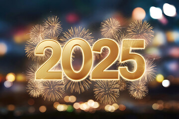 Happy New Year 2025 wishes celebration background,3d number 2025 design concept.