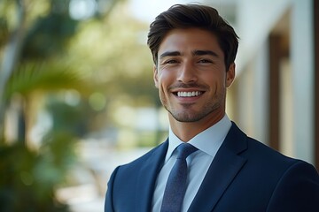 Positive Corporate Headshot of a Driven Man in a Suit