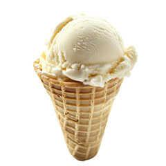 Delightful Vanilla Ice Cream in a Waffle Cone - A Summer Treat