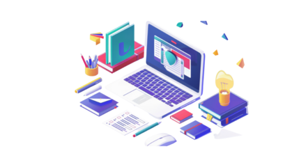 Work from home with laptop, Transparent background PNG
