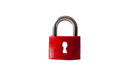  Red padlock, Transparent background, PNG