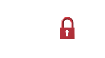 Red padlock, Transparent background, PNG