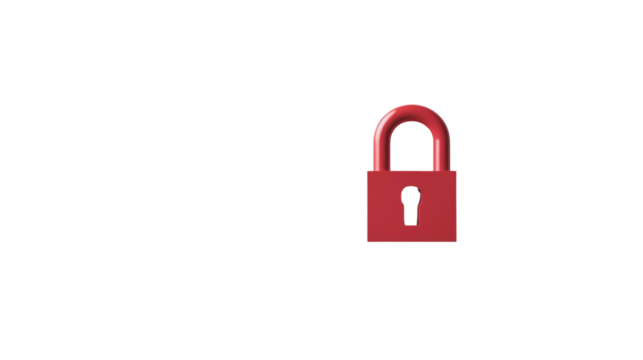  Red padlock, Transparent background, PNG