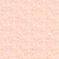 Cats seamless pattern. Cute pets vector background