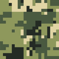 Army Seamless Camouflage, Modern Print Pattern That Was Used as the Default Camouflage Pattern Issued. Military Camouflage Uniform