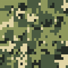 Camouflage Seamless Pattern. Trendy Style Camo, Repeat Print. Military Camouflage