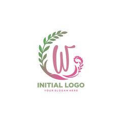 Obraz premium initial logo W