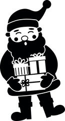 Santa Holding Gifts. Santa Claus vector illustration