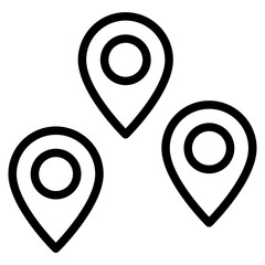 Location pin icon. Map pin place marker. Location icon. Map marker pointer icon set. GPS location symbol collection.	
