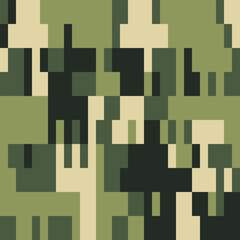 Camouflage Seamless Pattern. Trendy Style Camo, Repeat Print. Military Camouflage Uniform