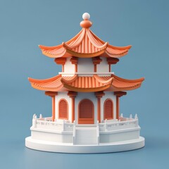 Vibrant Pagoda: Architectural Splendor in Miniature