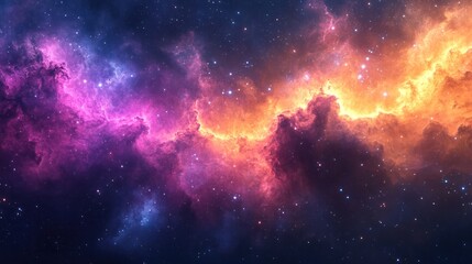 Fototapeta premium Milky Way, with vibrant swirling clouds of cosmic dust and energy particles, set against