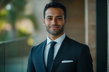 Fototapeta premium Portrait of a Confident Businessman in Formal Attire