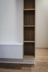 wooden shelf with shelves