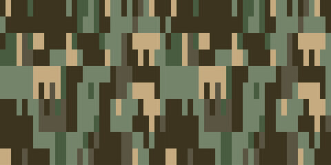 military camouflage pattern, classic seamless stylish background, forest texture