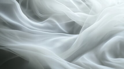 Obraz premium Close up detail of a white thin textile fabric structure featuring smoke highlighting fireproof material concepts