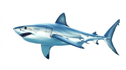 Stunning shark image expertly cut out and isolated on a clean white background