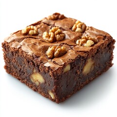 A Delicious Slice of Chocolate Brownie with Walnuts