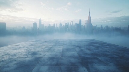 Obraz premium Urban Center in Manhattan and Dubai Featuring Pathways, Parking, and Road for Automotive Advertising