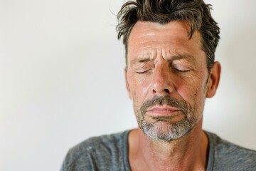 Obraz premium Close-up of a person with their eyes shut