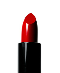 Close-up of a vibrant red lipstick. Isolated on transparent white background, png