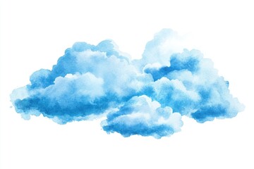 A collection of fluffy clouds against a pure white backdrop