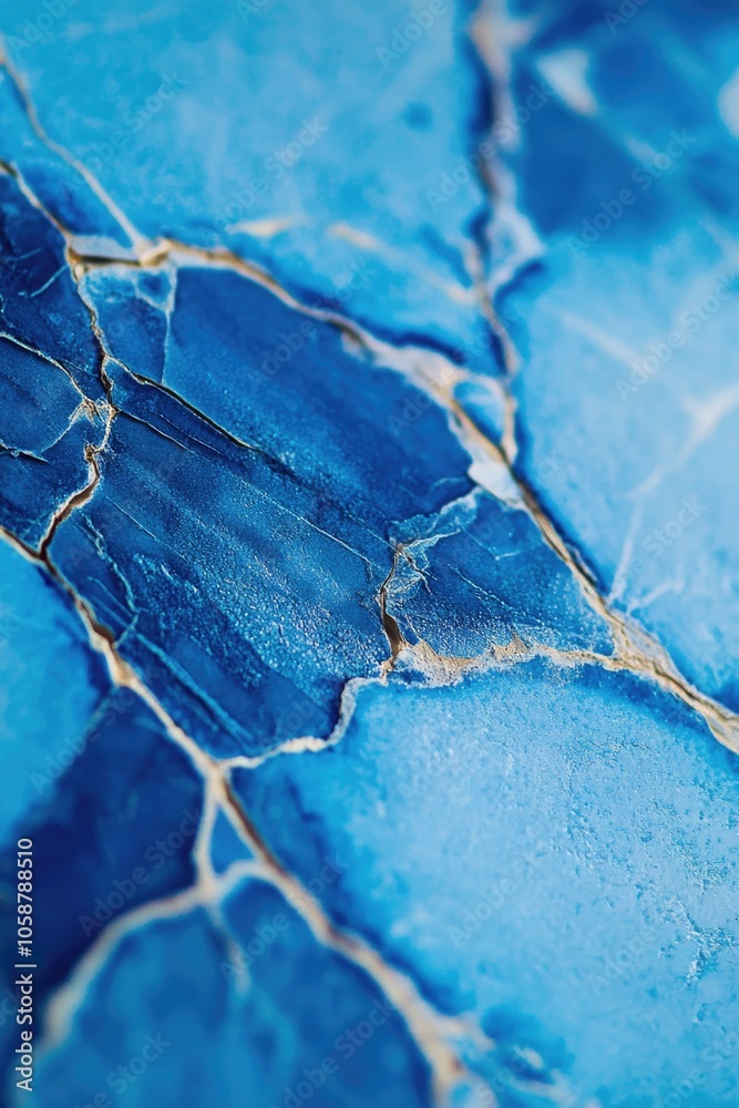Aufkleber a close-up view of a blue marble surface with details and patterns
