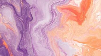 Abstract marbled texture featuring peach and purple hues
