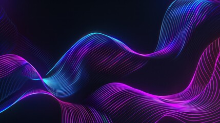 Abstract Neon Waves: A Vibrant Digital Landscape