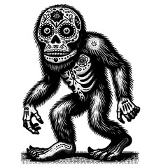 Obraz premium Dia de los muertos bigfoot