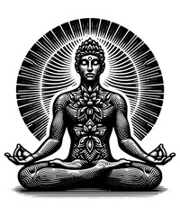 yoga in the lotus position