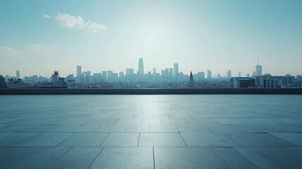Fototapeta premium Urban Center in Manhattan and Dubai Featuring Pathways, Parking, and Road for Automotive Advertising