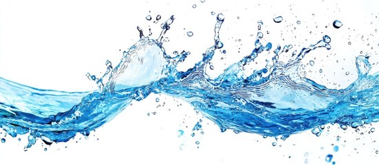 Blue Water Water Splash Isolated On White