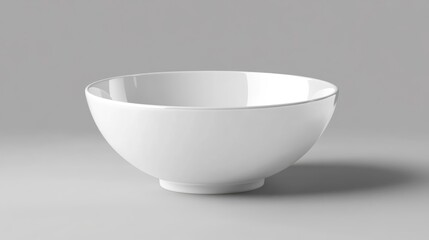 White bowl rendered in 3D on a transparent background