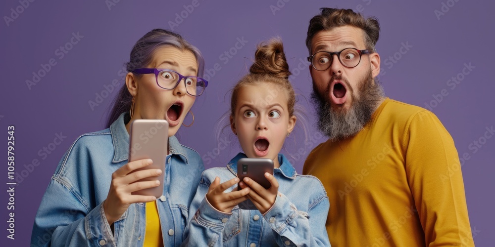 Poster a group of friends analyzing a mobile device, possibly discussing important information