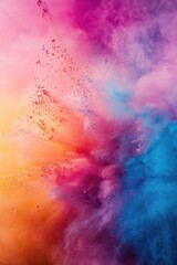 Obraz premium A vibrant cloud of colored powder fills the air, great for party or celebration scenes