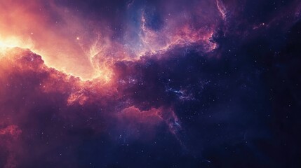 Abstract digital graphic poster featuring a galaxy and nebula in a cosmic space theme