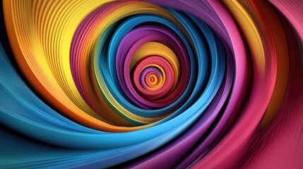 Obraz premium Colorful abstract swirl in 3D ideal for graphic designs and presentations