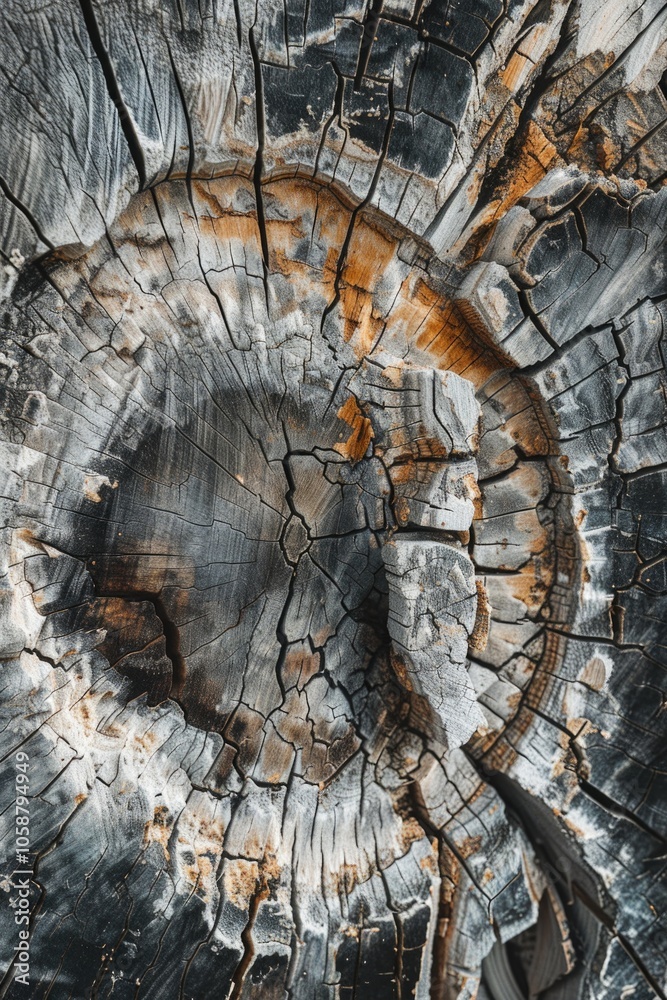 Aufkleber a detailed view of a wood grain pattern, ideal for use in design or art projects where natural textu