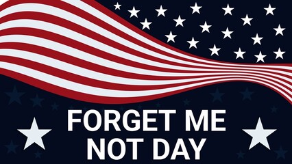 Forget Me Not Day web banner design illustration 