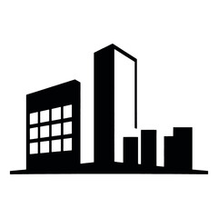 Obraz premium a building logo vector silhouette, a modern shape building logo concept