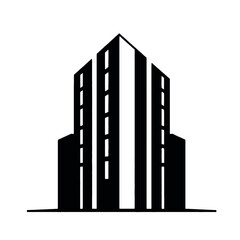 a building logo vector silhouette, a modern shape building logo concept