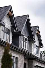 A classic-style house with a prominent clock on its facade