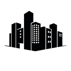 a building logo vector silhouette, a modern shape building logo concept